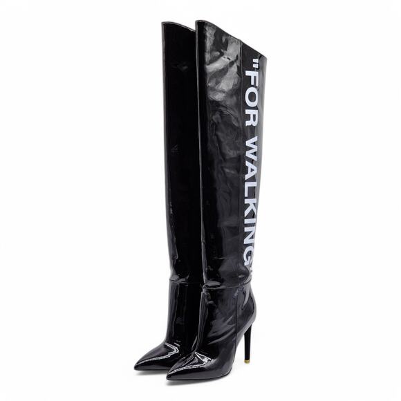 Off-White x Virgil Abloh For Walking Leather Boots 100mm - Black 35 4.5US $1425